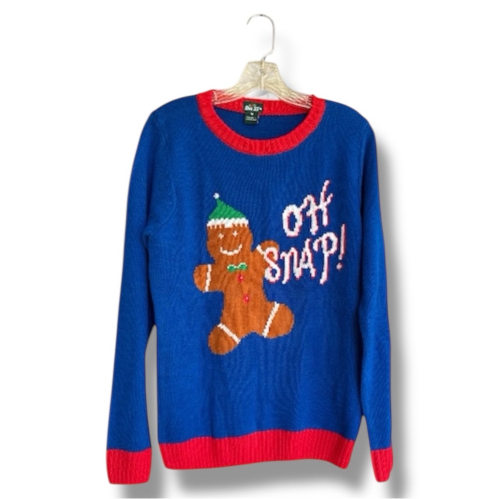 Oh Snap! Gingerbread Boy Pullover Ugly Christmas Sweater Size Medium